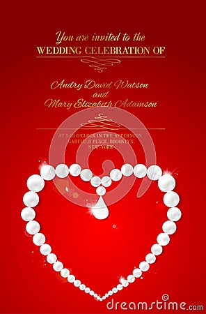 Heart perls. Vector Illustration