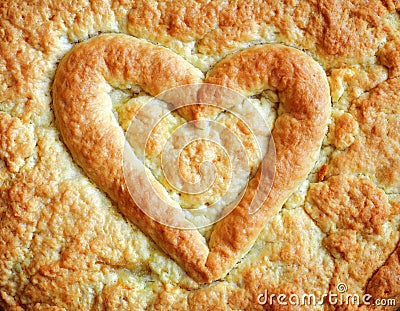 Heart on the pie for Valentine's Day, Anniversaries Stock Photo