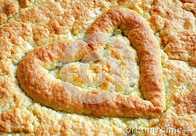 Heart on the pie for Valentine's Day, Anniversaries Stock Photo