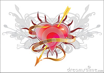 Heart pierced Vector Illustration