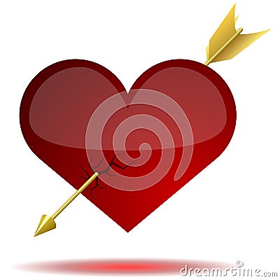 Heart pierced with arrow Vector Illustration