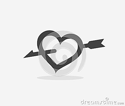 Heart pierced with an arrow Vector Illustration