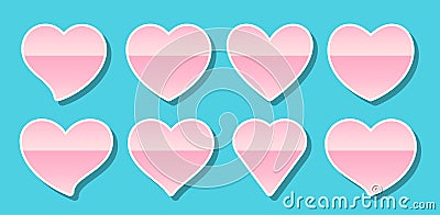 Heart pink sticker valentine card icon love label Vector Illustration