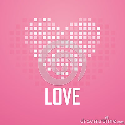 Heart Pixel icon, vector illustration Vector Illustration