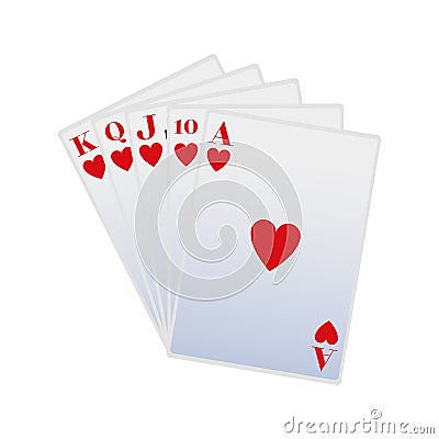 Heart playing cards icon, flat design Vector Illustration