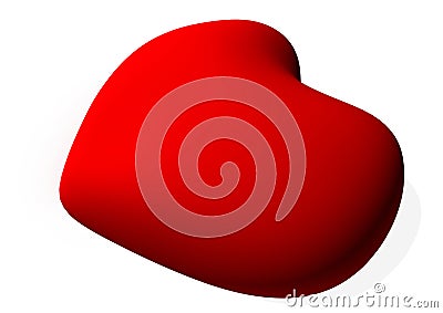 Heart. Postcard. On white background. Valentine`s Day. The 14th of February. Love. Feelings of love. 3d rendering. Stock Photo