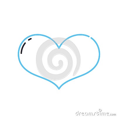 heart power line icon, outline symbol, vector illustration, concept sign Vector Illustration