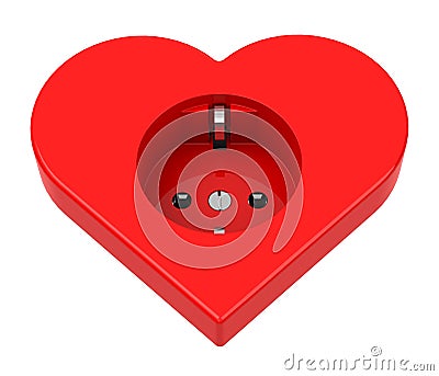 The heart power socket Stock Photo