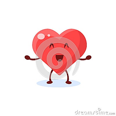 Heart Primitive Style Cartoon Character Vector Illustration