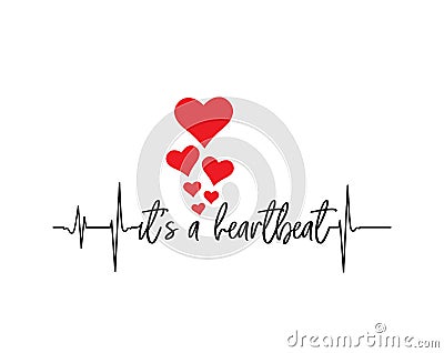 It`s a heartbeat, cardiogram illustration isolated Vector Illustration