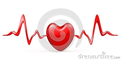 Heart pulse, cardiogram line illustration, heartbeat Cartoon Illustration