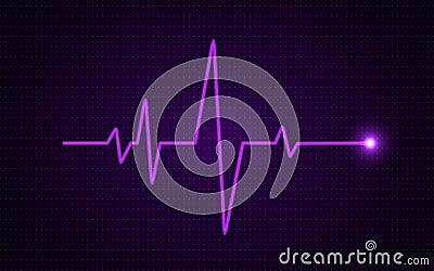 Heart pulse concept. Glowing medical line. Healthcare background. Pulse diagram with bright gradient. Heartbeat art Vector Illustration