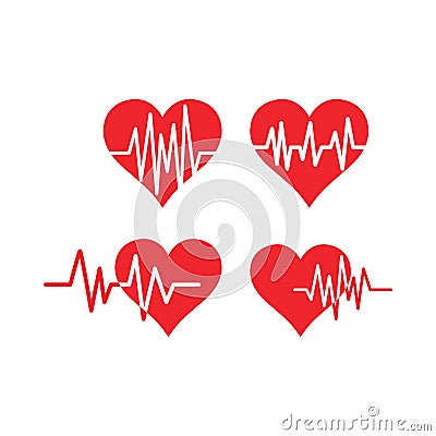 Heart pulse icon graphic design template vector Vector Illustration