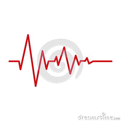 Heart pulse red line cardiogram vector icon Vector Illustration