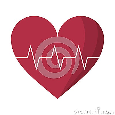 Heart pulse rhythm cardio Vector Illustration