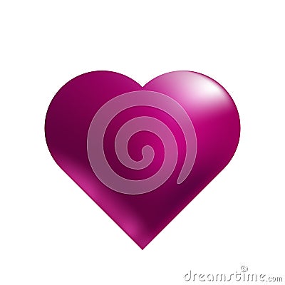 Heart in purple tones on a white background Vector Illustration