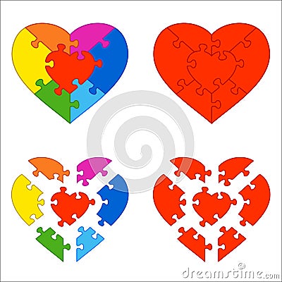 Heart puzzle Vector Illustration