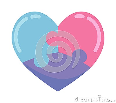 heart puzzles autism day Vector Illustration