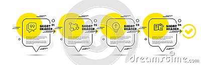 Heart, Quote bubble and Swipe up icons set. Engineering documentation sign. Vector Vector Illustration