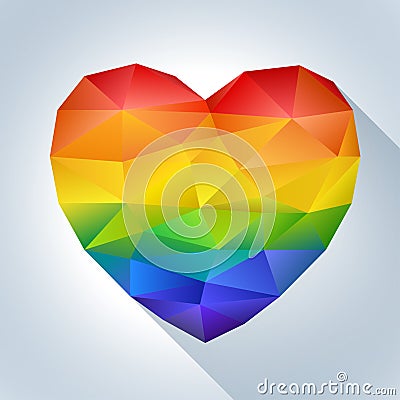 Heart in Rainbow Colors Vector Illustration