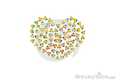 Heart with rainbow colors. Mosaic of hearts. LGBTQIA culture Stock Photo