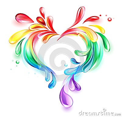 Heart of rainbow drops Vector Illustration