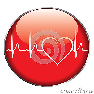 Heart rate button Vector Illustration