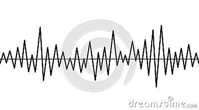 Heart rate,cardiogram icon. Pulse waveform. Heart rythm problems, arrhythmia. Medical illustration. Isolated black and Vector Illustration