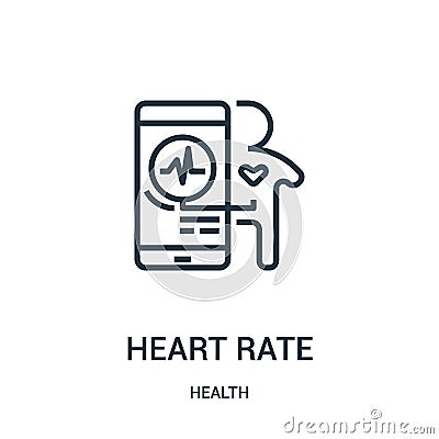 heart rate icon vector from health collection. Thin line heart rate outline icon vector illustration. Linear symbol for use on web Vector Illustration