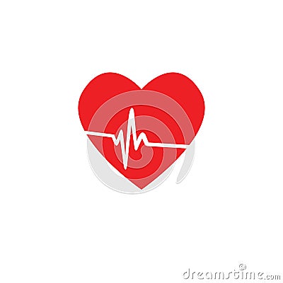 Heart rate pulse icon, medical, vector illustration,white background. Vector Illustration