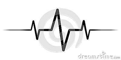 Heart rate pulse, icon medicine logo, vector heartbeat heart rate icon, audio sound radio wave amplitude spikes Vector Illustration