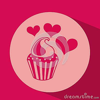 heart red cartoon cupckae chips icon design Cartoon Illustration