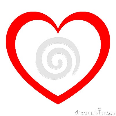 Heart red color with full fill in center Vector Illustration