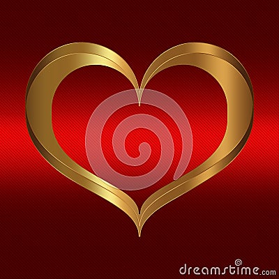 Heart Red Gold collection Stock Photo
