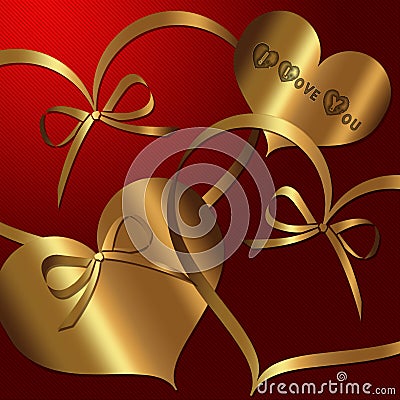 Heart Red Gold collection Stock Photo