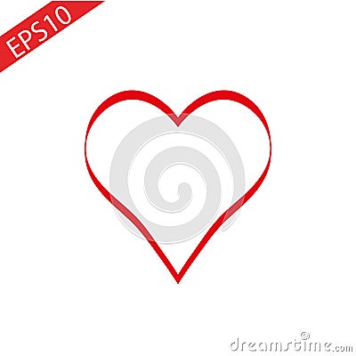 Heart Red Icon line Vector , Love Symbol Valentine s Day Stock Photo