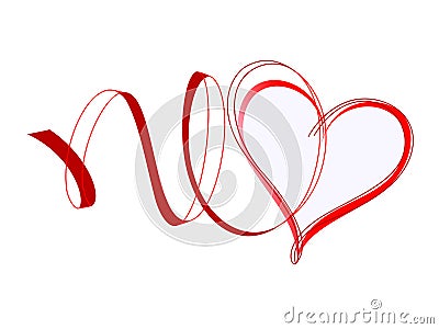 Heart with ribbons Vector Illustration