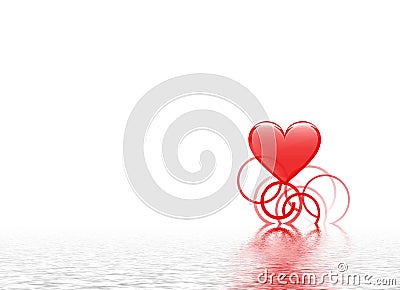 Heart on rippled water Stock Photo