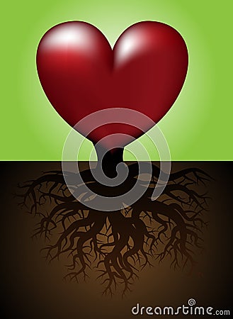 Heart With Roots Stock Photo