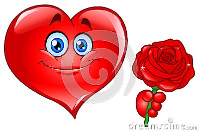 Heart with rose Vector Illustration