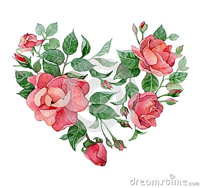 Heart of roses Vector Illustration