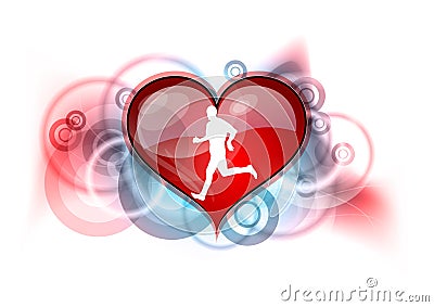 Heart runner Vector Illustration