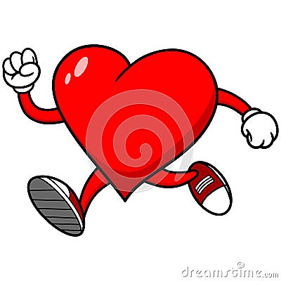 Heart Running Vector Illustration
