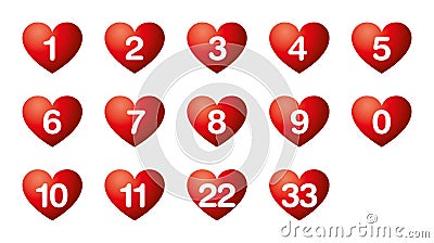 Heart`s desire numbers, numerology Vector Illustration