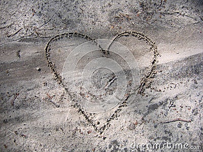 Heart on the sand Stock Photo