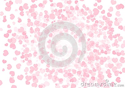 Heart scatter explosion, shape texture, confetti decoration, Valentine romantic pink, abstract background vector illustration Vector Illustration