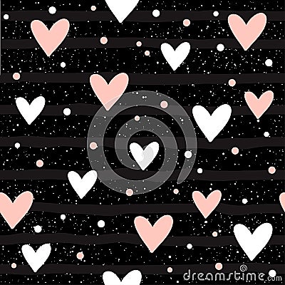 Heart seamless background. Abstract childish heart pattern Stock Photo