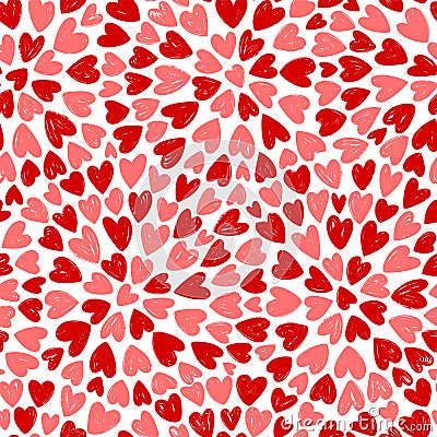 Heart, seamless background. Love, romance concept. Hand drawn decorative pattern vector illustration Vector Illustration