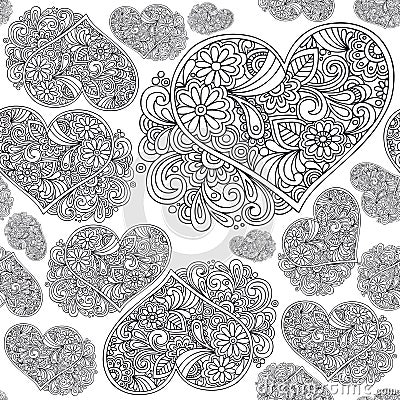 Heart seamless pattern Vector Illustration