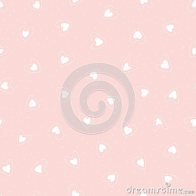 Heart seamless pattern. Repeating love background. Repeated hearts design prints. Scattering motif. Vector illustration Vector Illustration